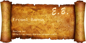 Ercsei Barna névjegykártya